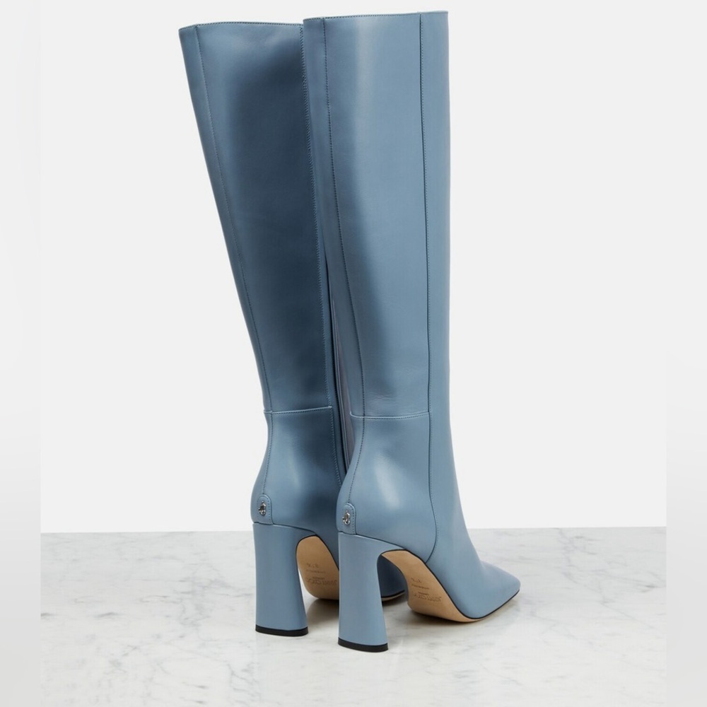 Jimmy Choo Kinsey 95 Leather Knee High Boots - Picture 2 of 11
